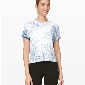 SOLD Lululemon Train to Be Short Sleeve White / Luna Tie Dye